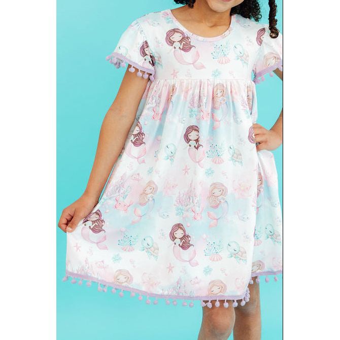 Mermaid Fairytale Pom Pom Dress