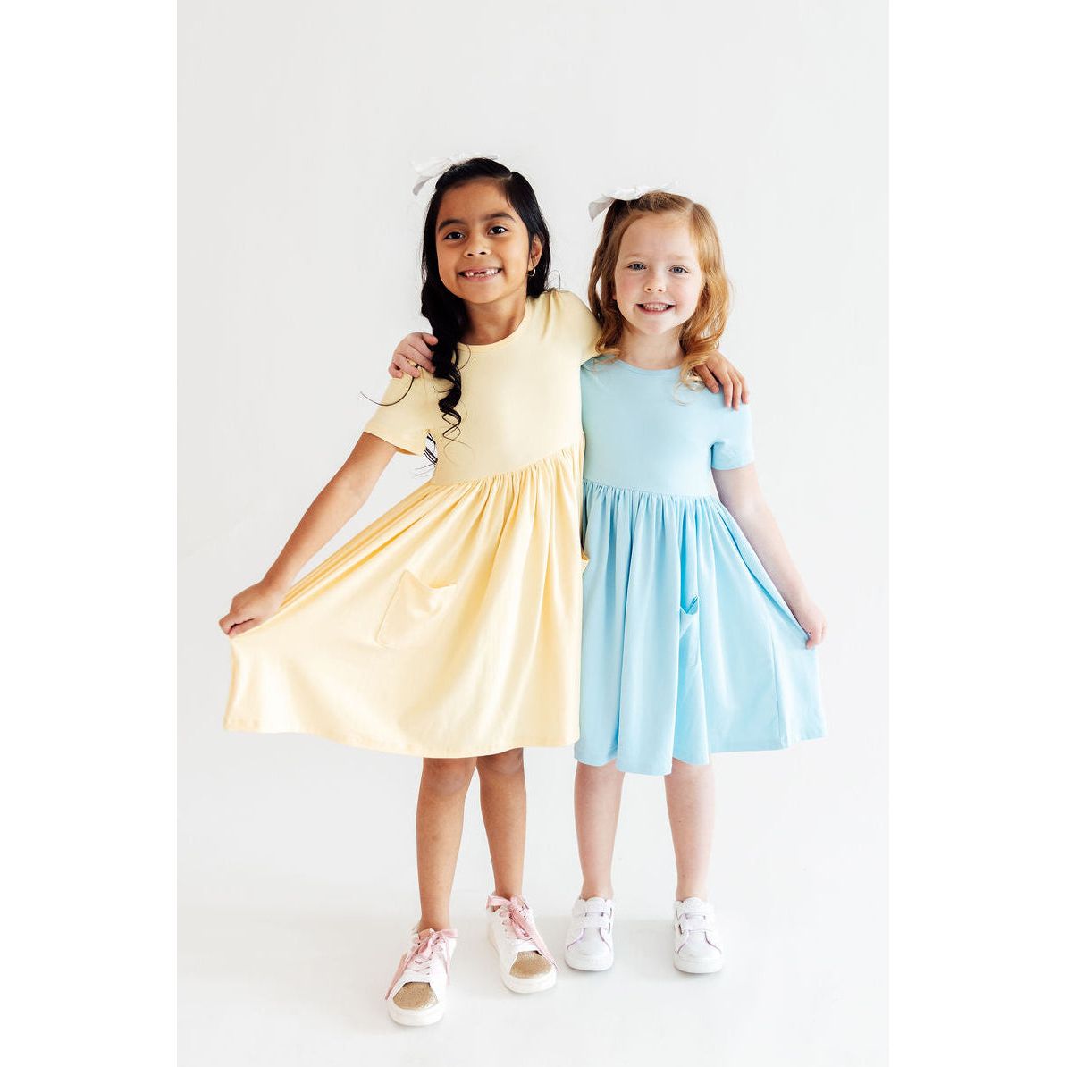 Butter Yellow S/S Pocket Twirl Dress
