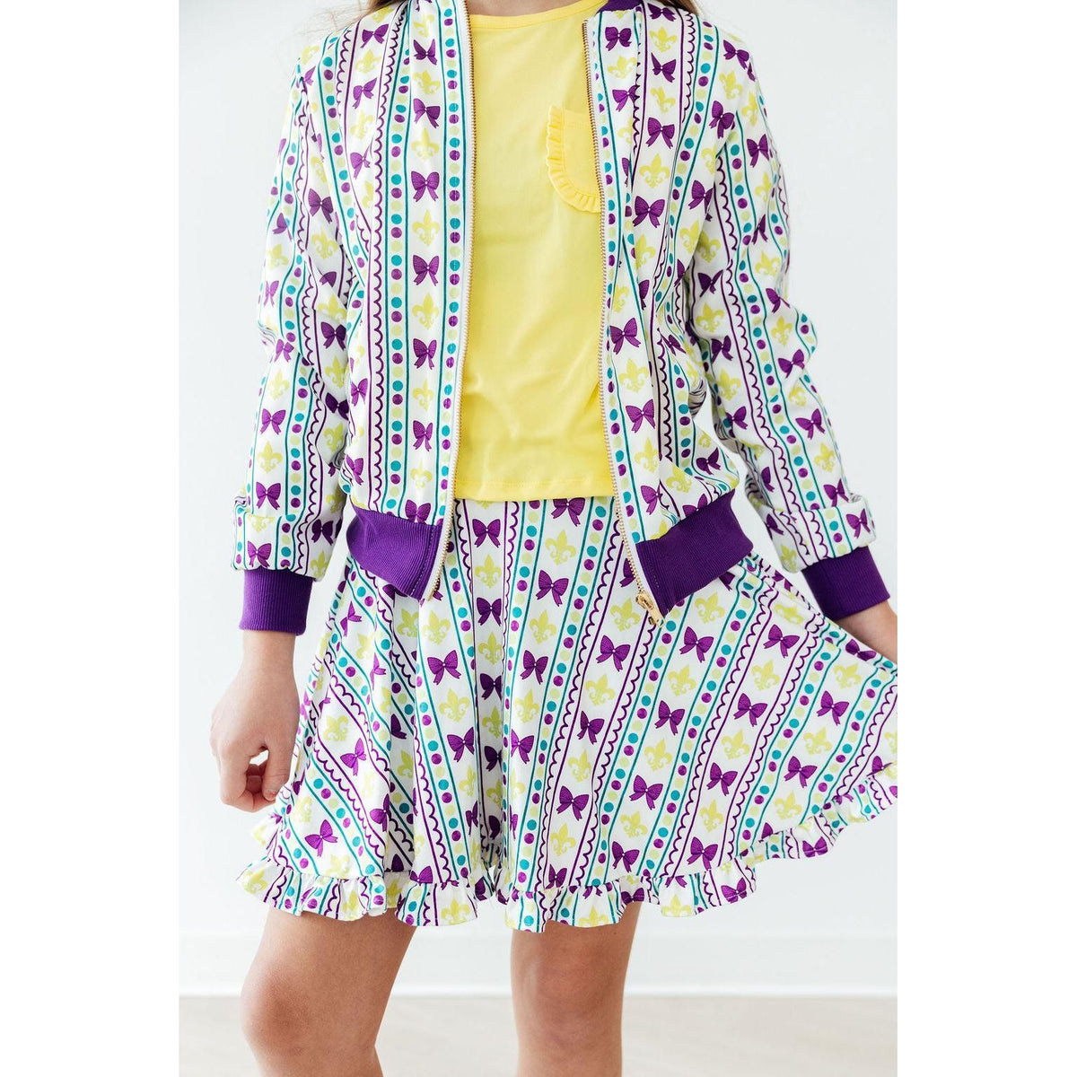 Mardi Gras Ruffle Twirl Skort