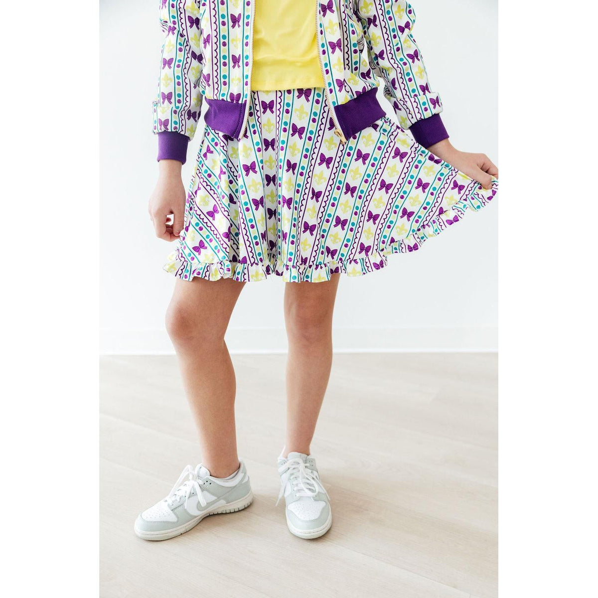 Mardi Gras Ruffle Twirl Skort