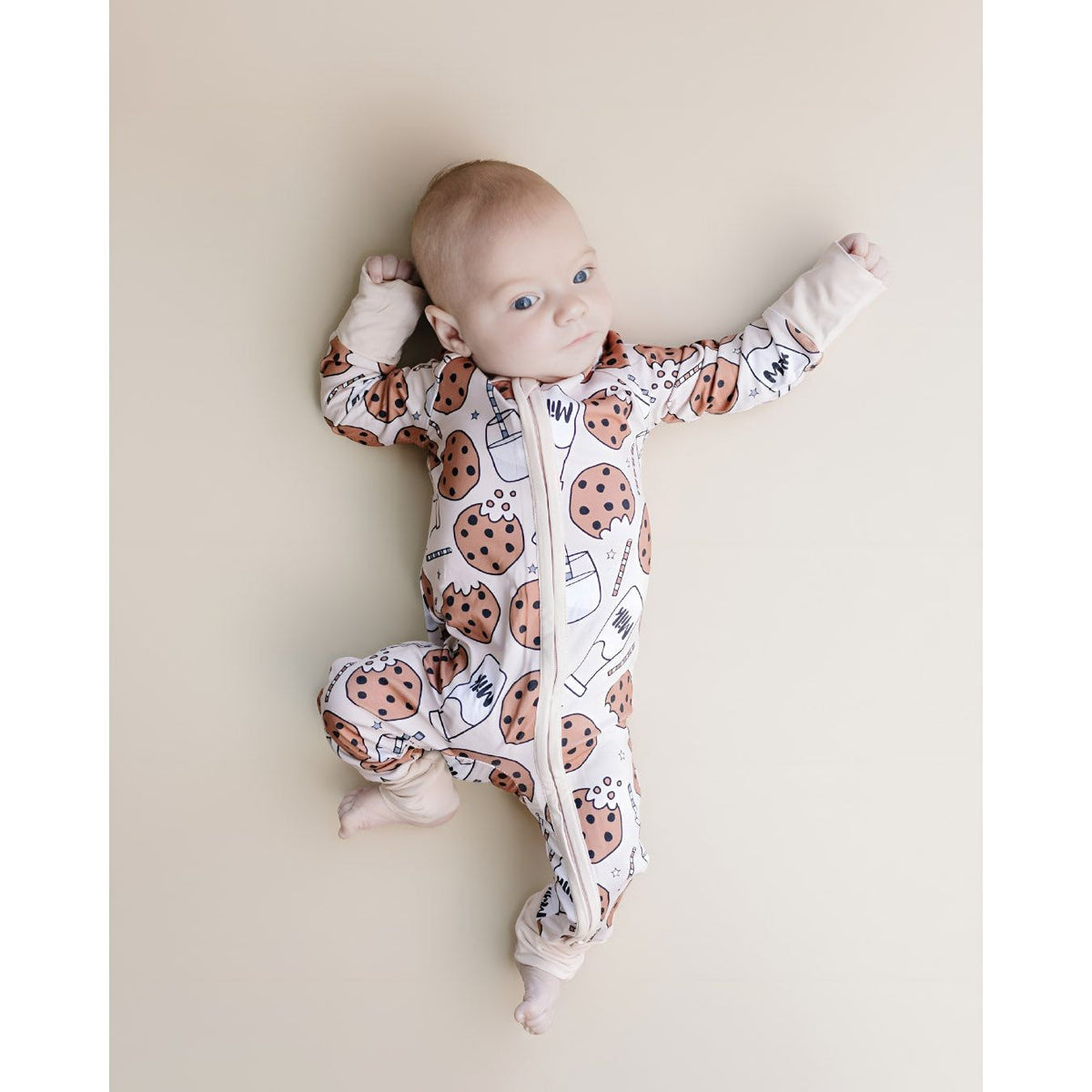 Bamboo Zip Romper | Milk & Cookies