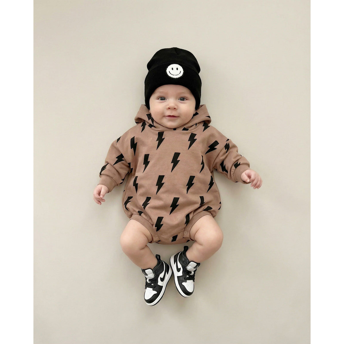 Hooded Bubble Romper  | Mocha Bolts