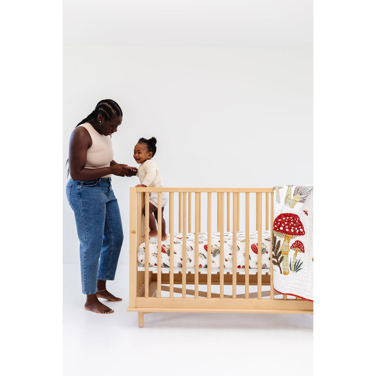 Mushroom Crib Sheet