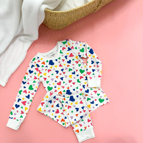Colorful Hearts Kids Pajamas