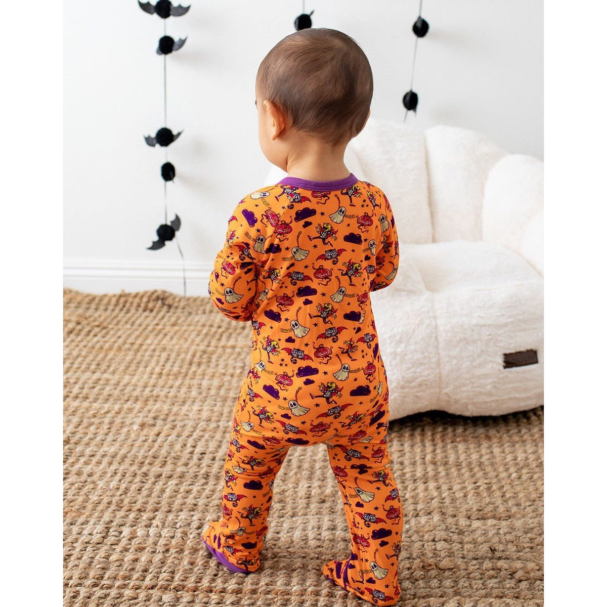 Orange Boo Crew Footie
