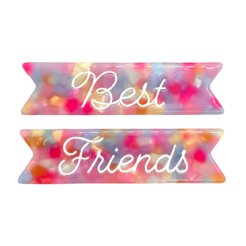 "best friends" hair clip