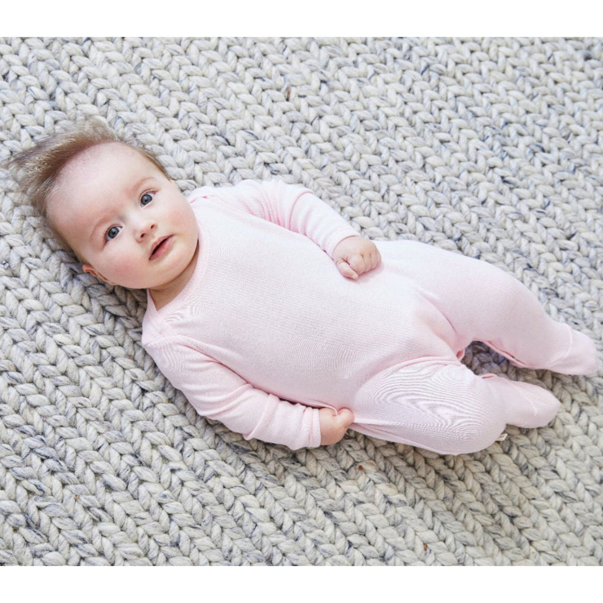Variegated Rib Lap Tee Footie Pajama