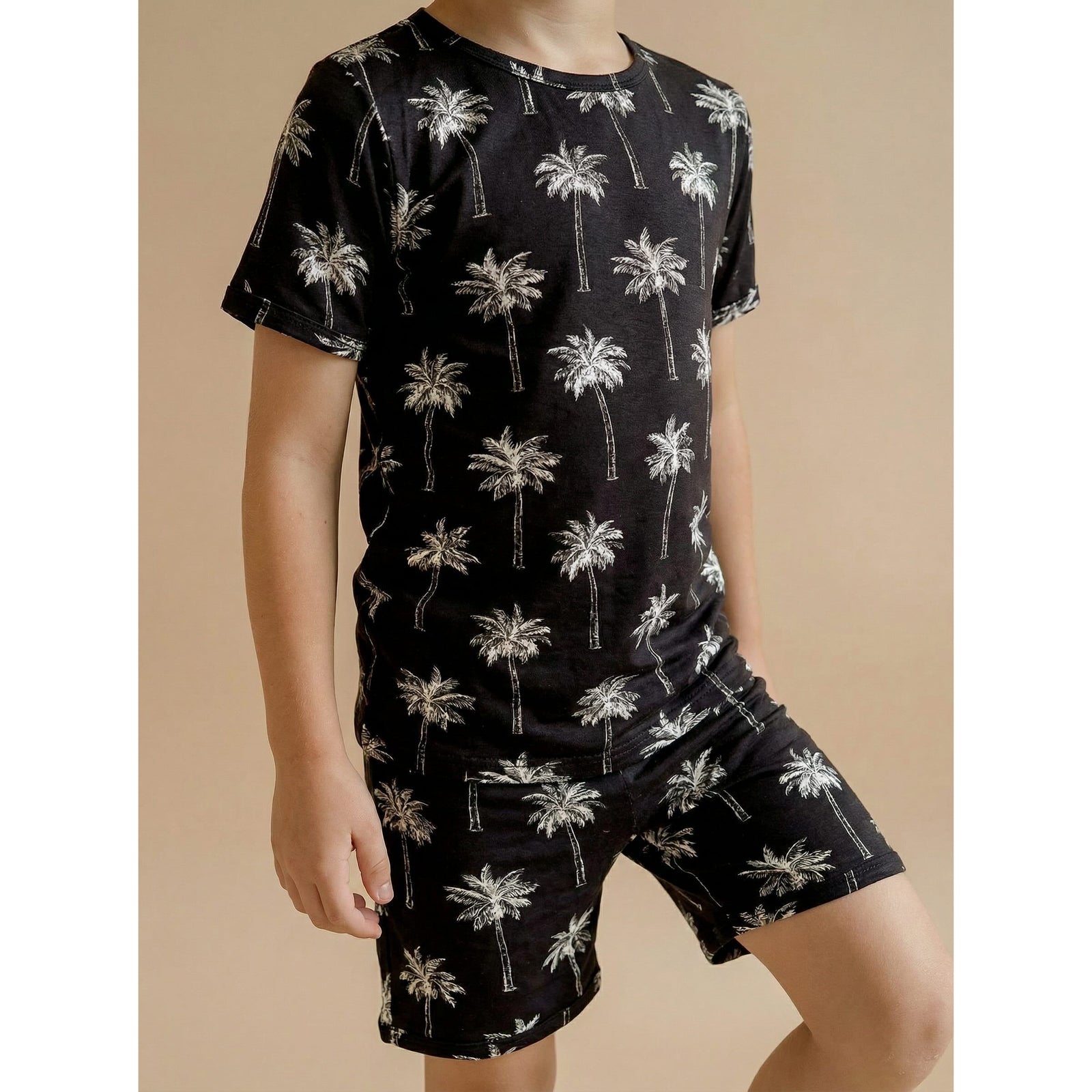 Bamboo Shorts Set | Palm Style Black