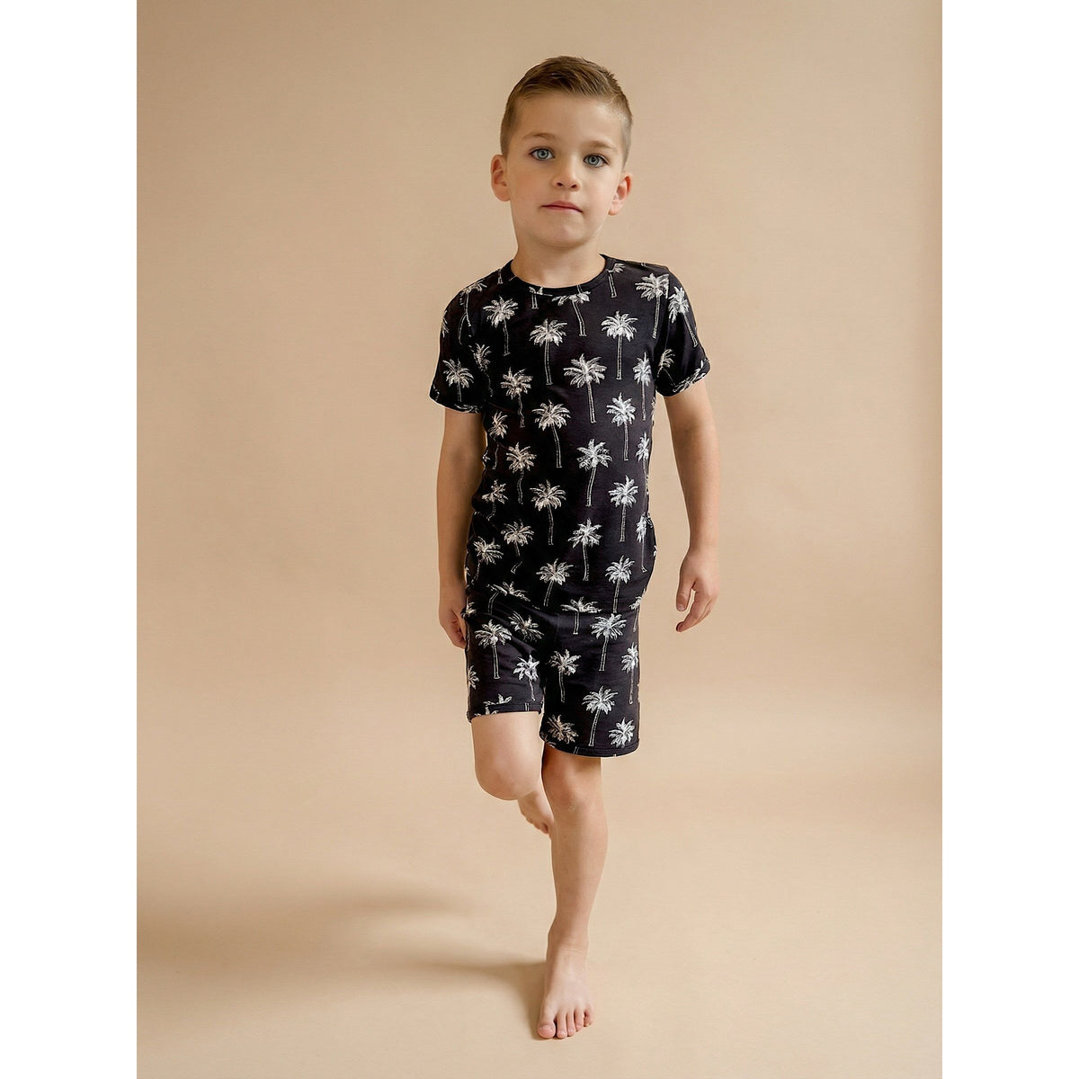 Bamboo Shorts Set | Palm Style Black