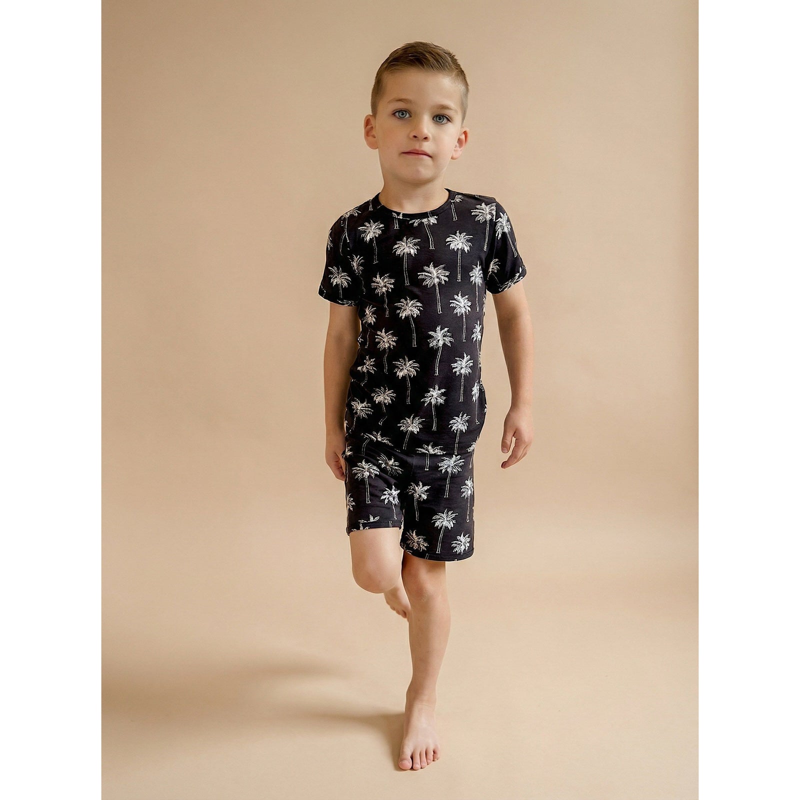 Bamboo Shorts Set | Palm Style Black