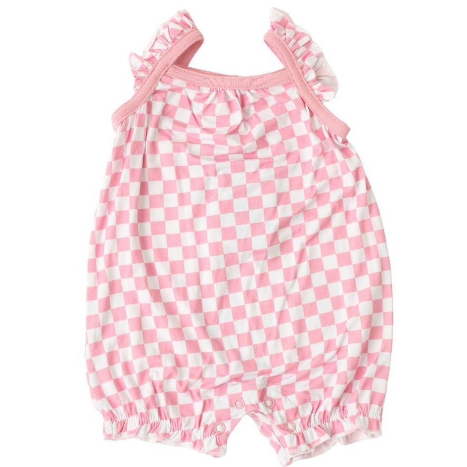 Pink Checks Bubble Romper