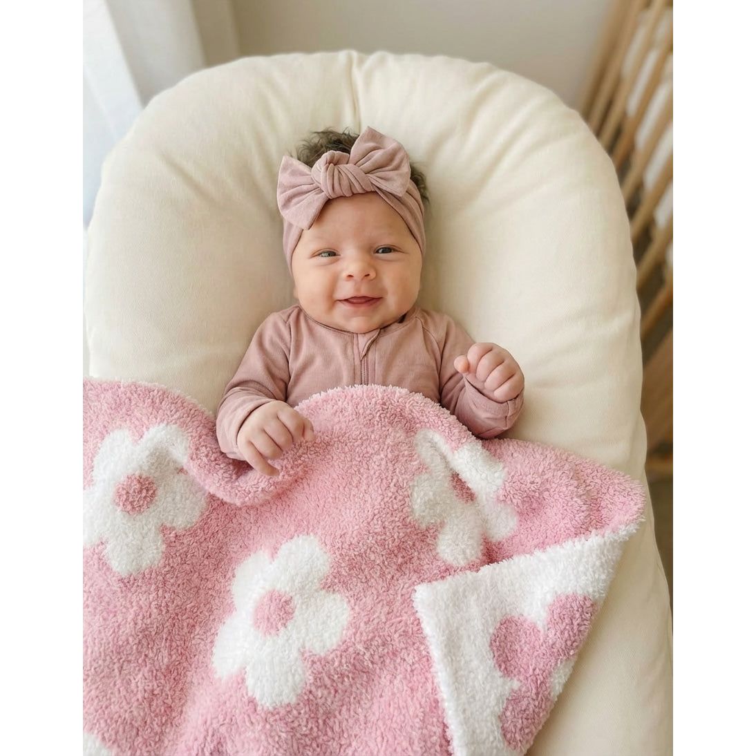 Daisy Fuzzy Blanket | Pink