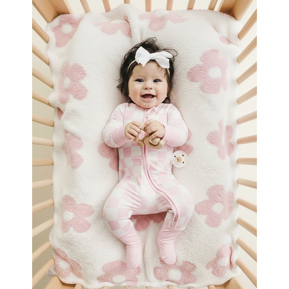 Daisy Fuzzy Blanket | Pink