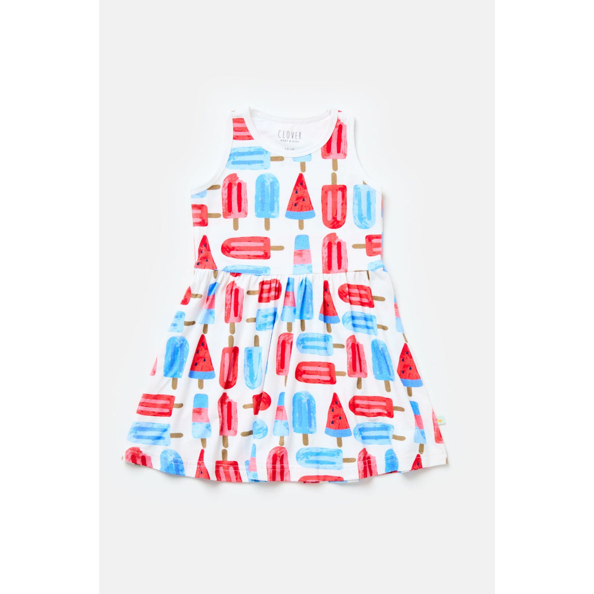 Stretchy Sleeveless Twirl Dress - Popsicles