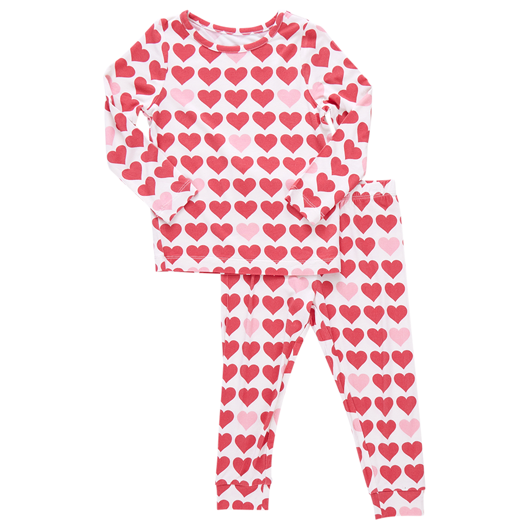 kids bamboo pj set | tiny hearts