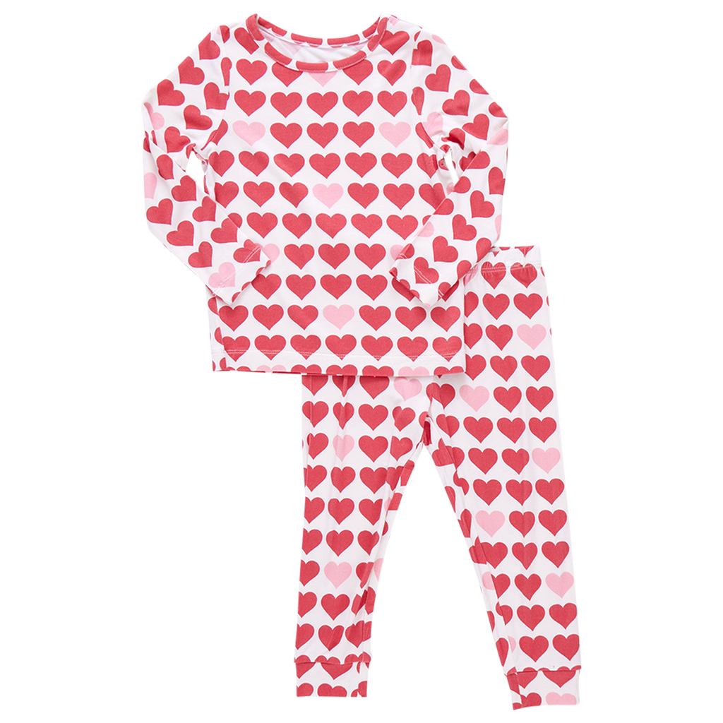 kids bamboo pj set | tiny hearts