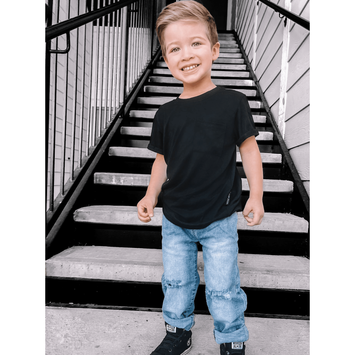 Relaxed Fit Distressed Denim