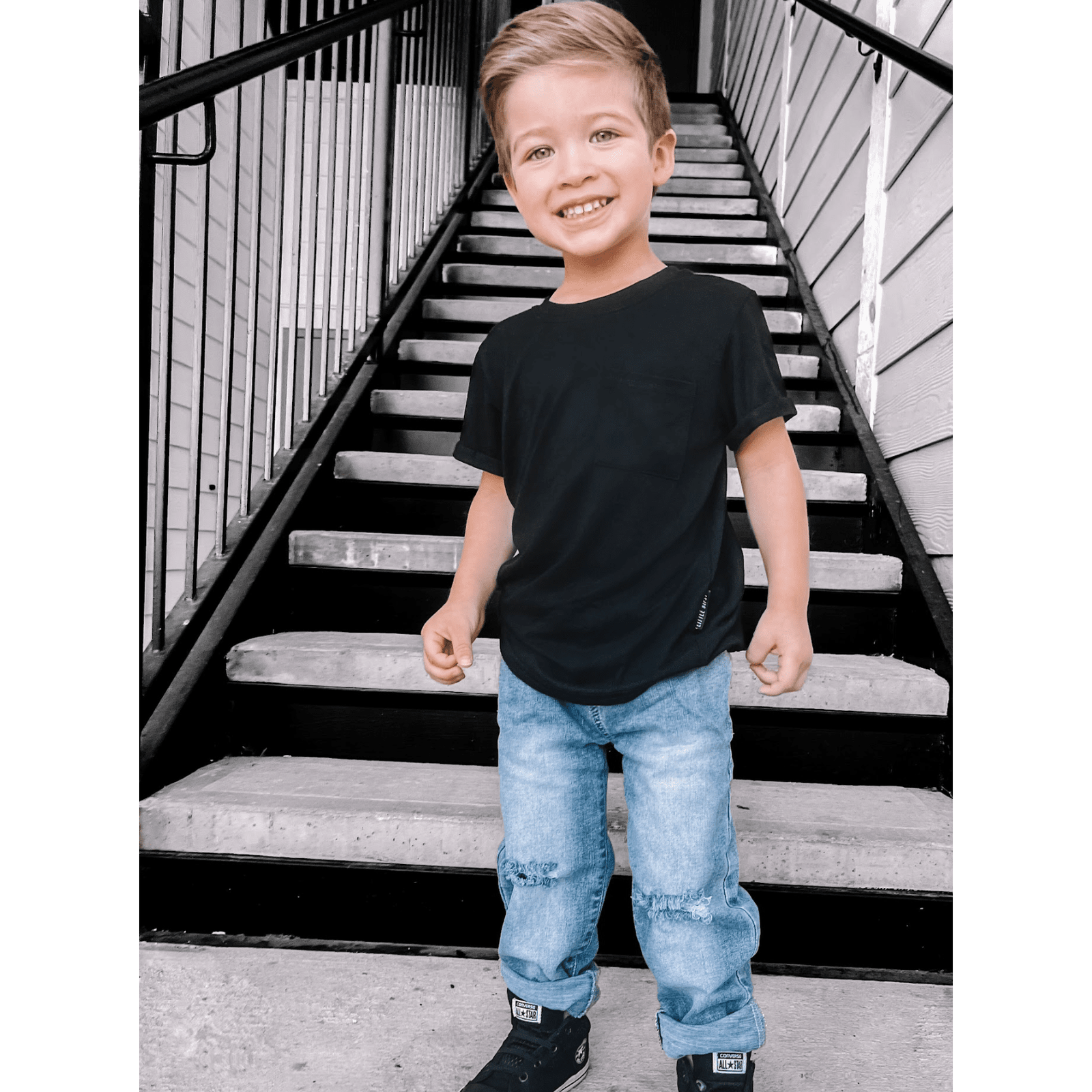 Relaxed Fit Distressed Denim