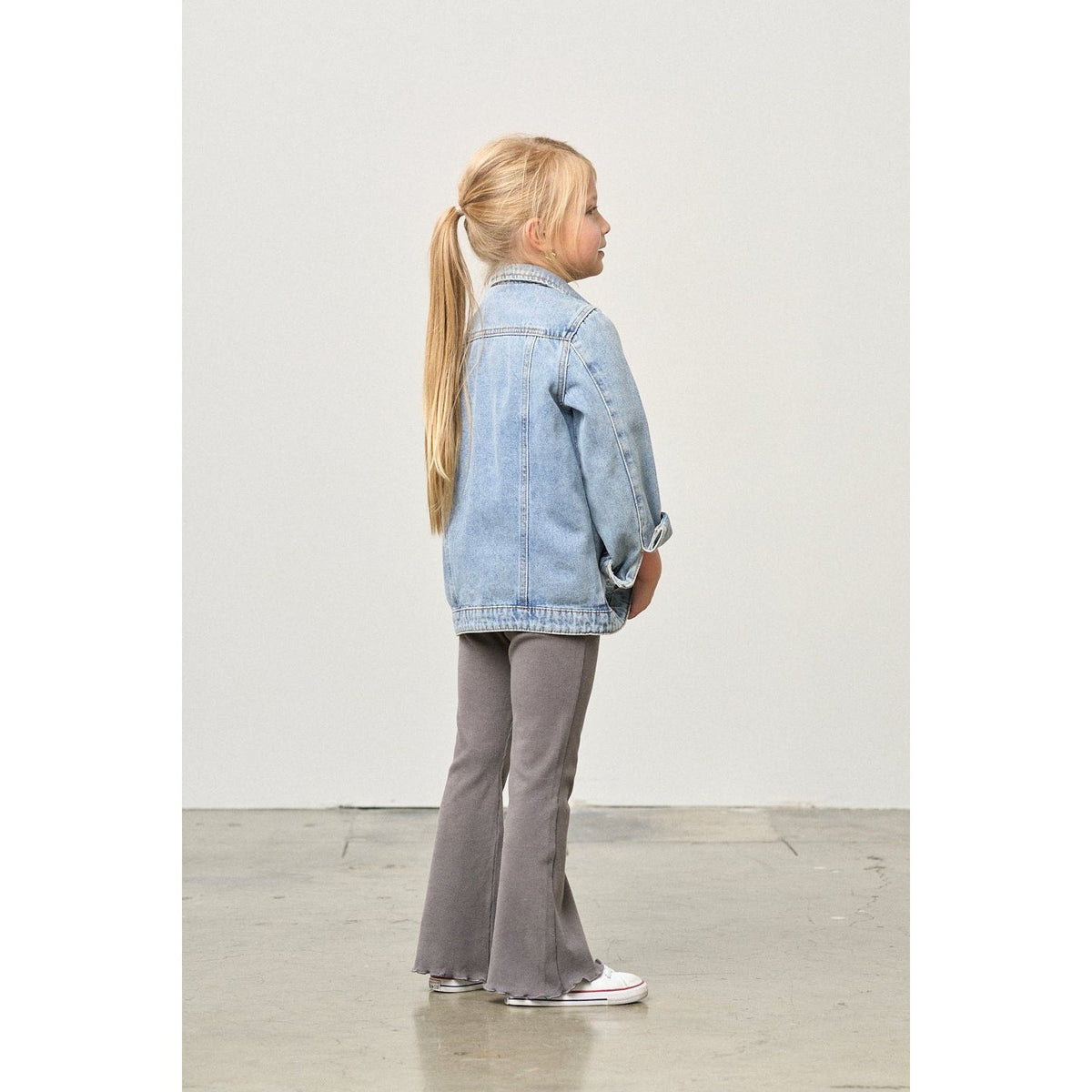 Ribbed Flare Pant - Graphite