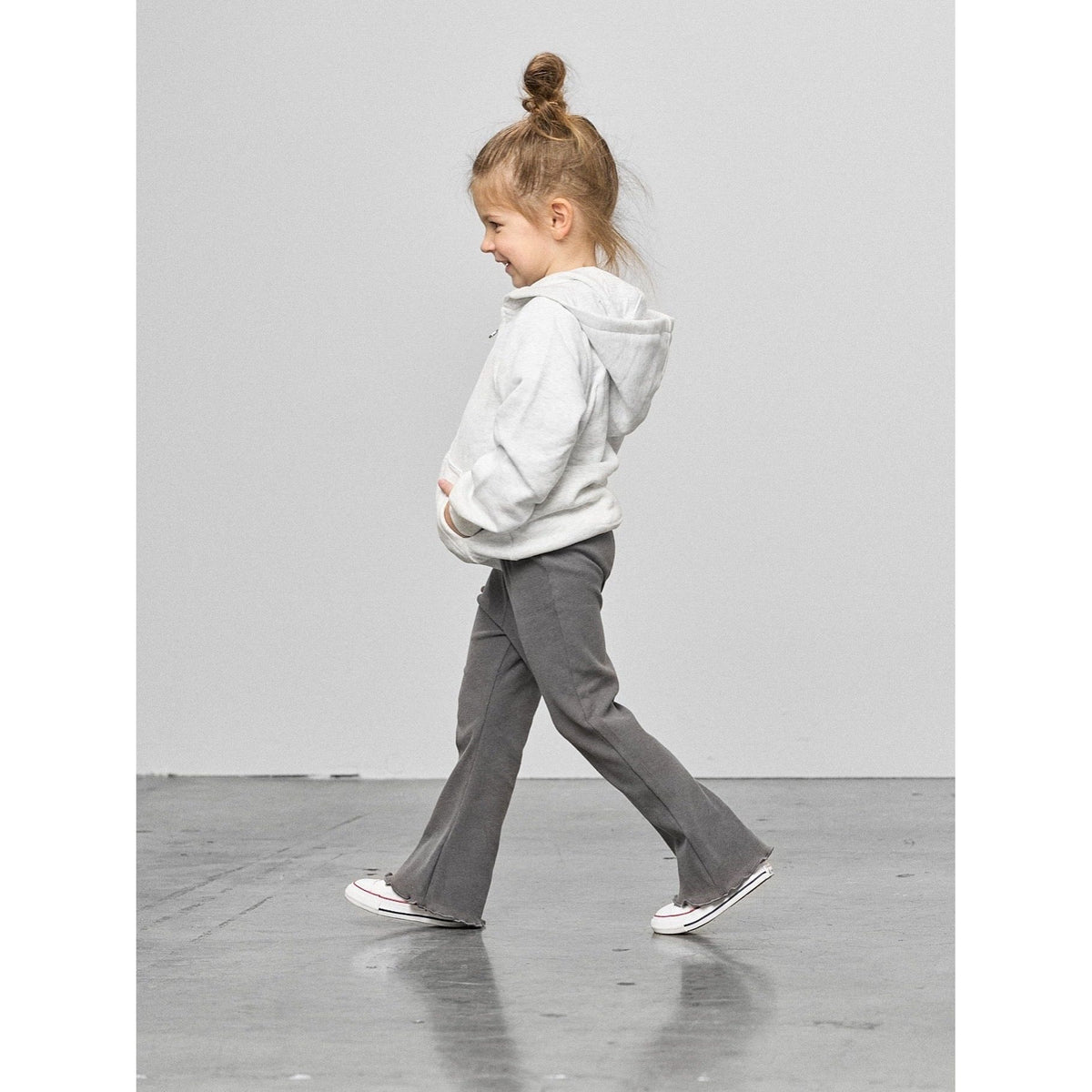 Ribbed Flare Pant - Graphite