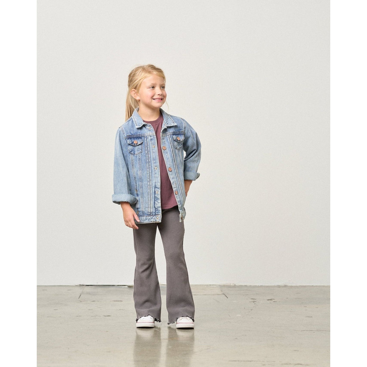 Ribbed Flare Pant - Graphite