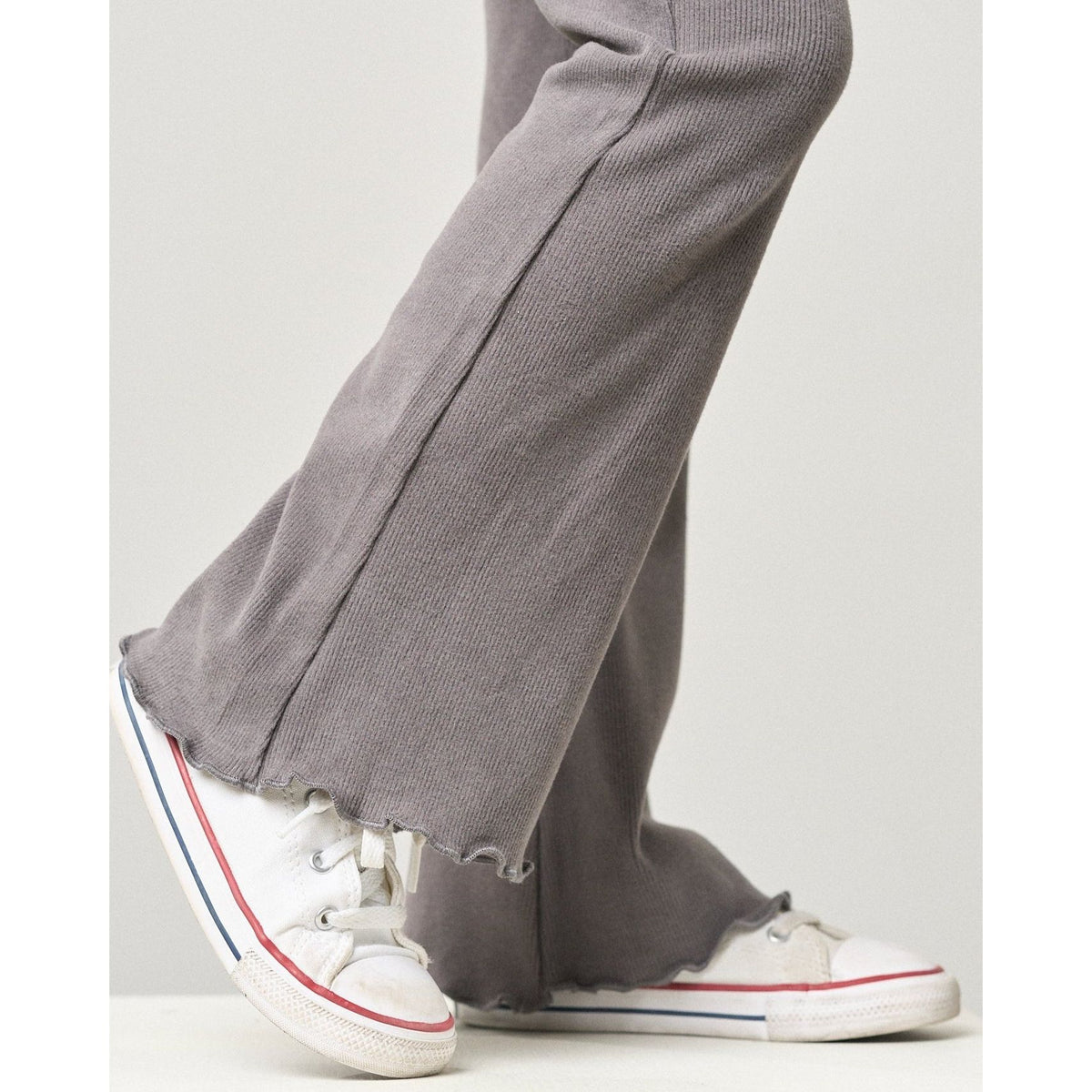 Ribbed Flare Pant - Graphite