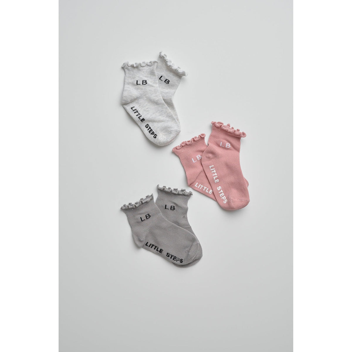 Ruffle Sock 3-Pack - Dusty Rosewood