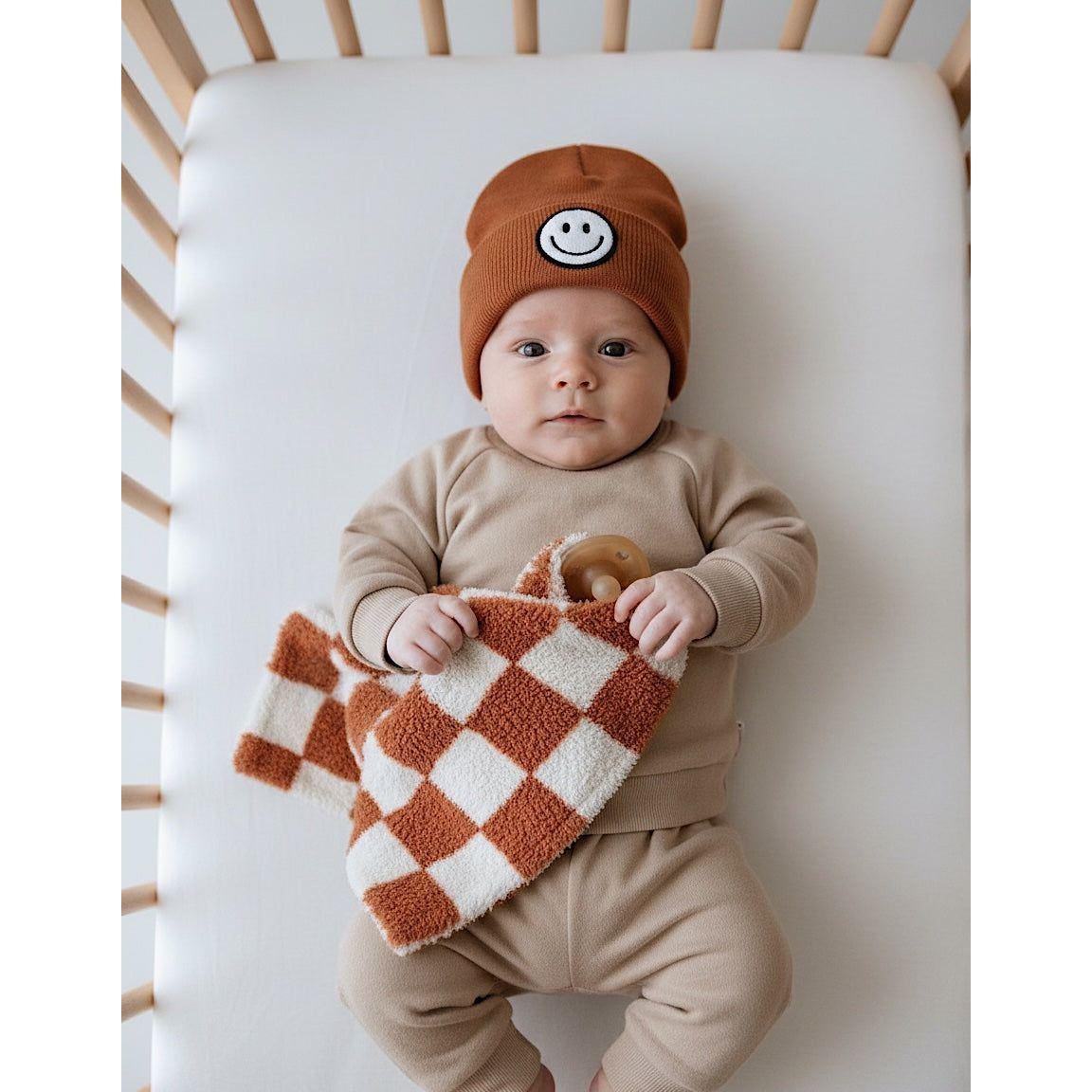 Checkered Plush Lovey | Copper