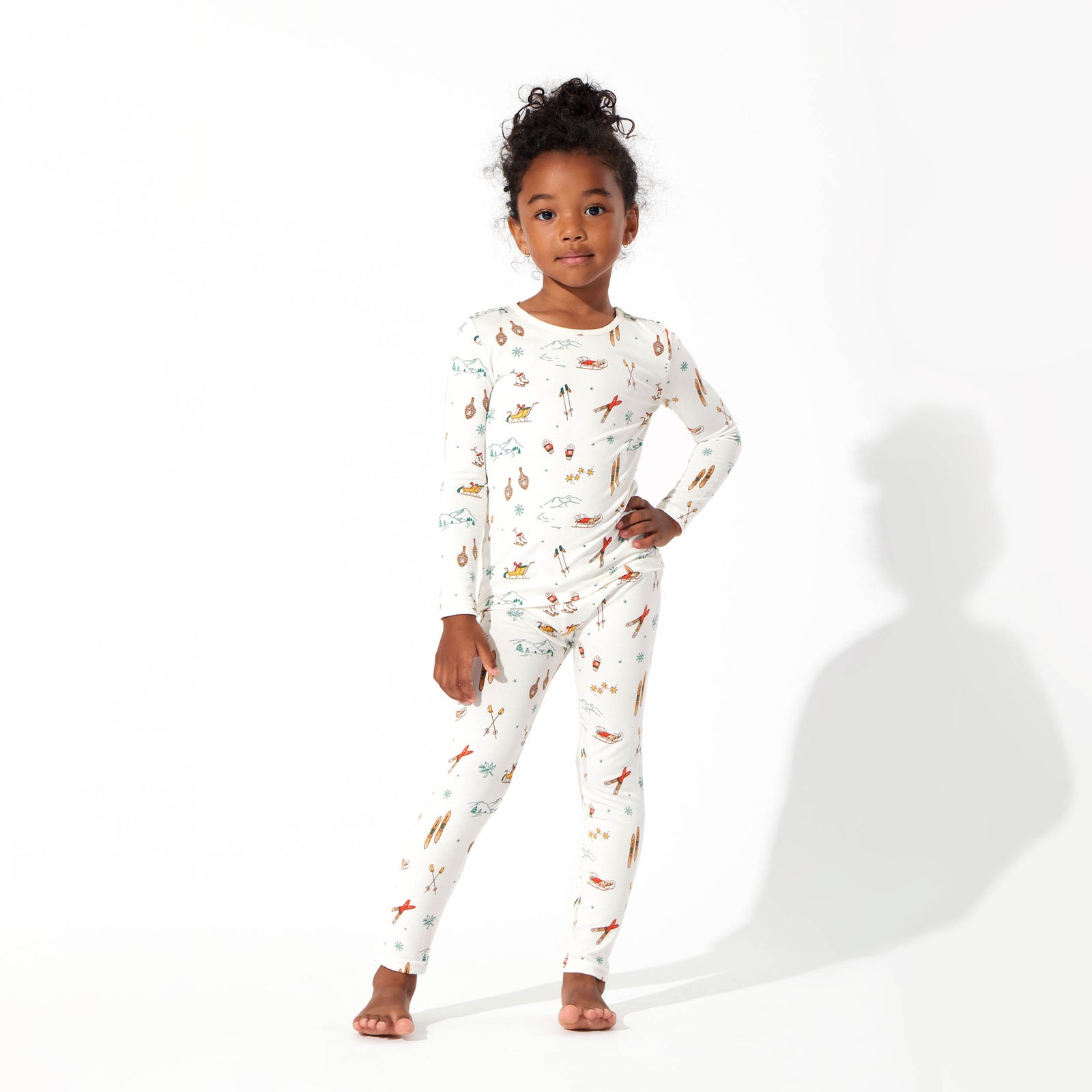 vintage holiday bamboo kids two piece pajamas