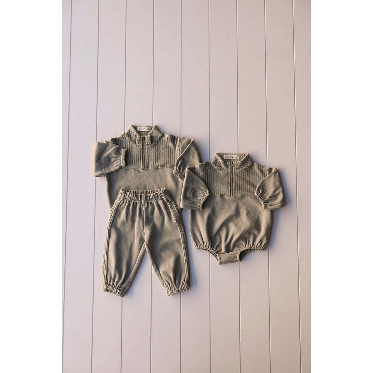 Quarter Zip Bubble Onesie