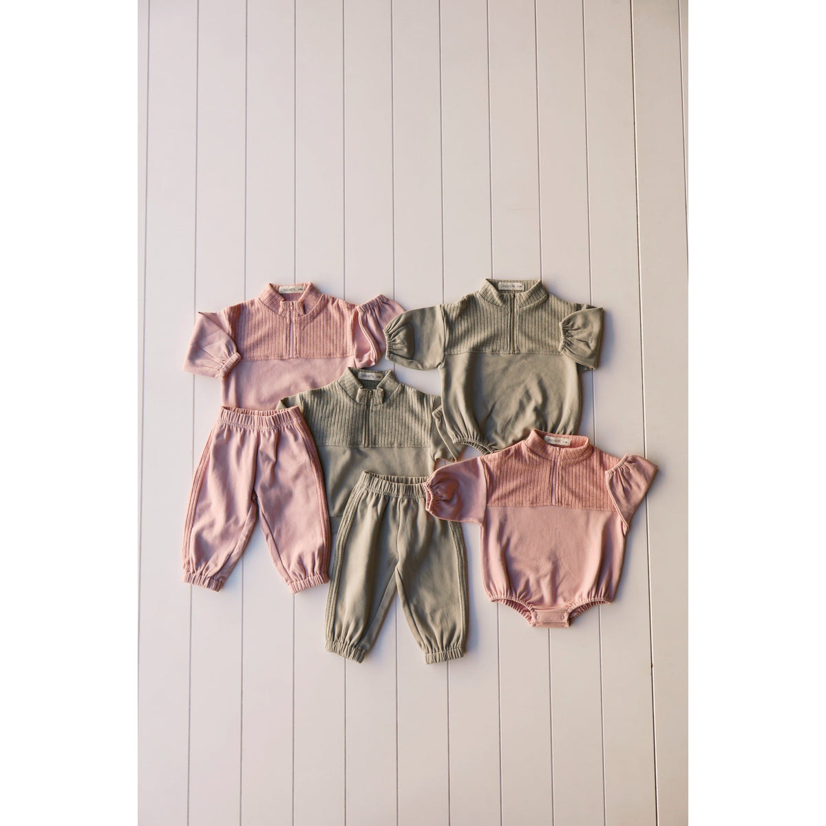 Quarter Zip Bubble Onesie