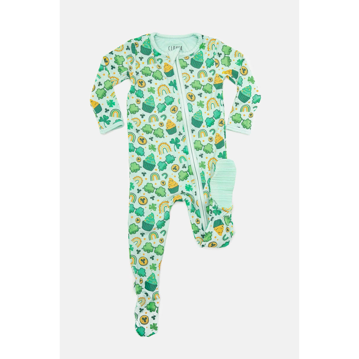 Soft &amp; Stretchy Zipper Footie - St. Patrick's Day