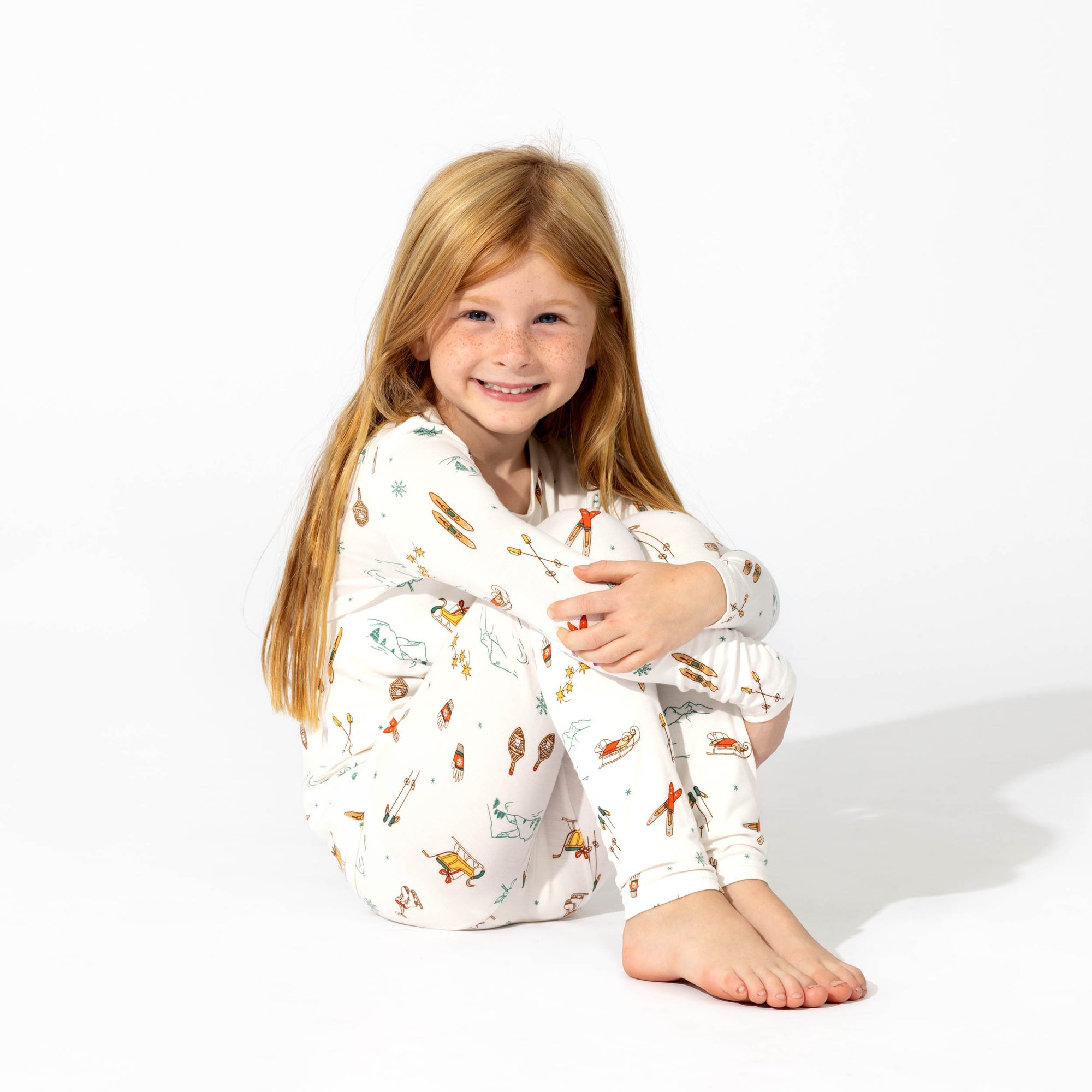 vintage holiday bamboo kids two piece pajamas