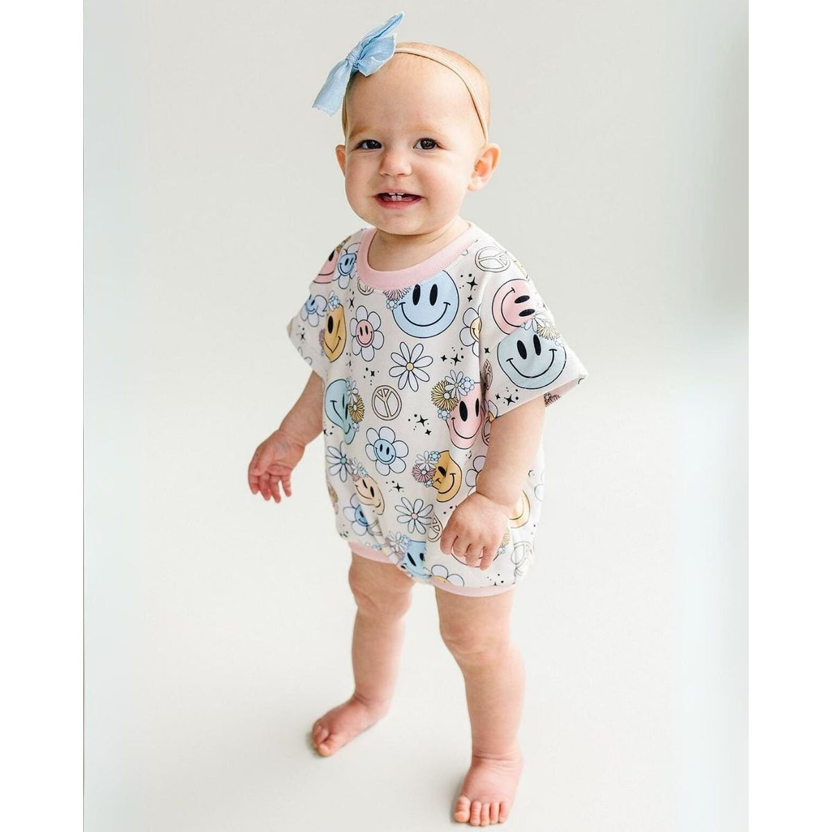 Short Sleeve Bubble Romper | Groovy Girl