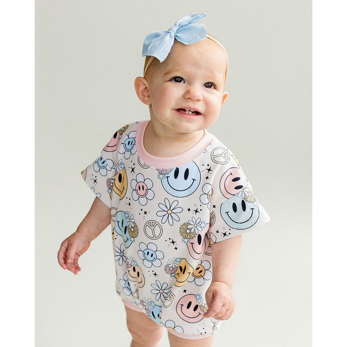 Short Sleeve Bubble Romper | Groovy Girl
