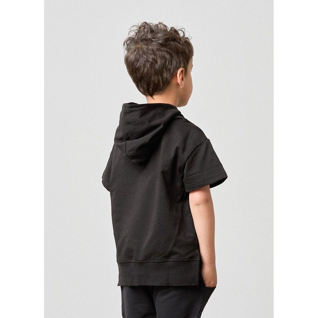 Short Sleeve Hoodie - Black