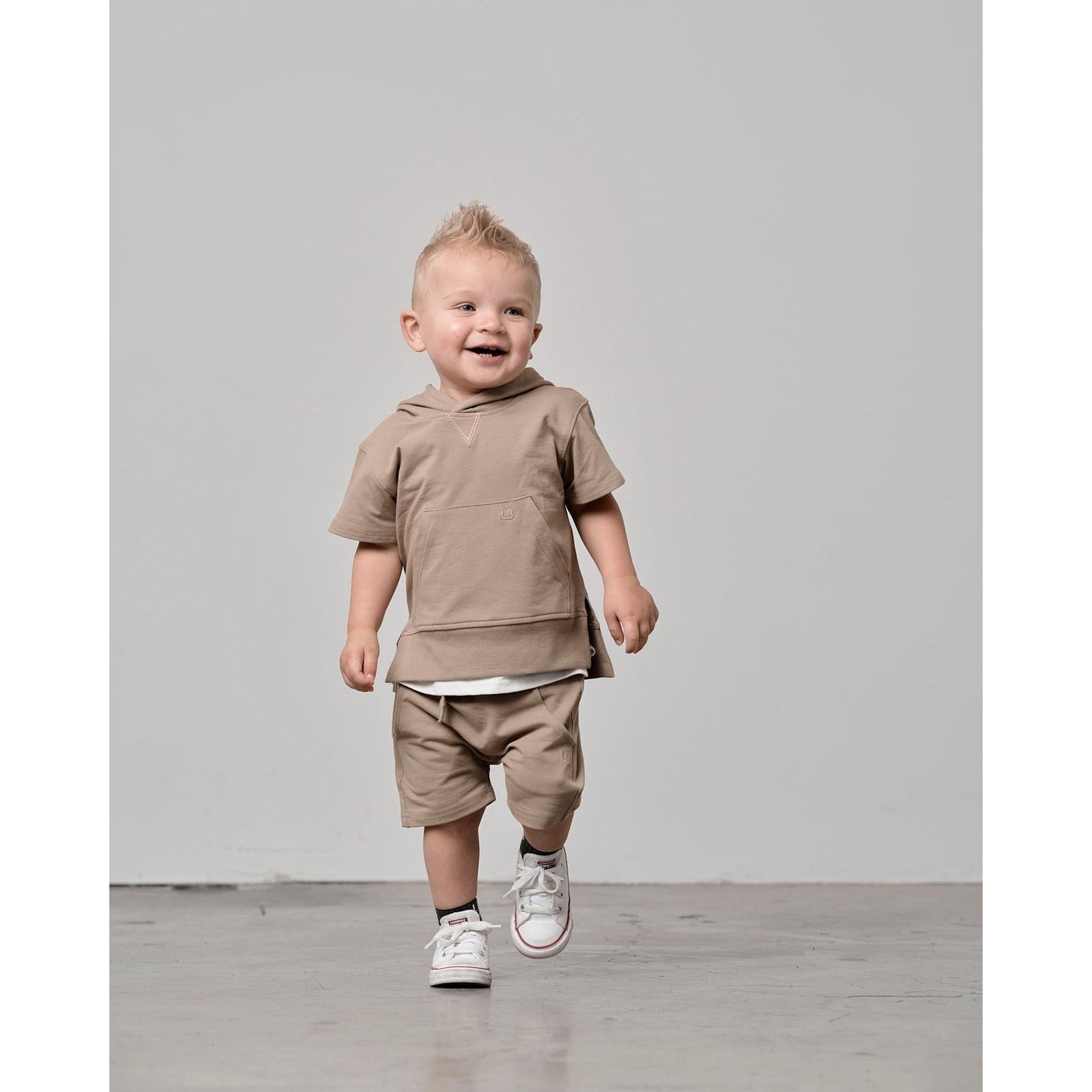 Short Sleeve Hoodie - Driftwood