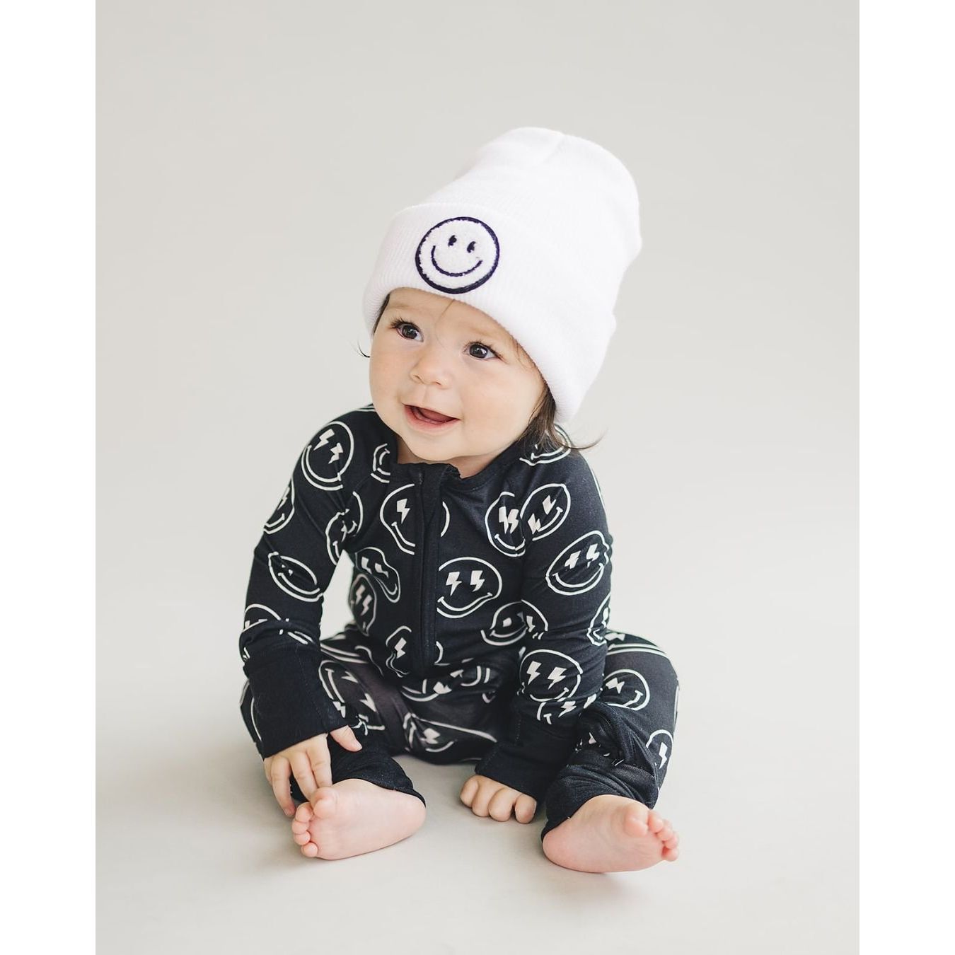 Smiley Beanie | White