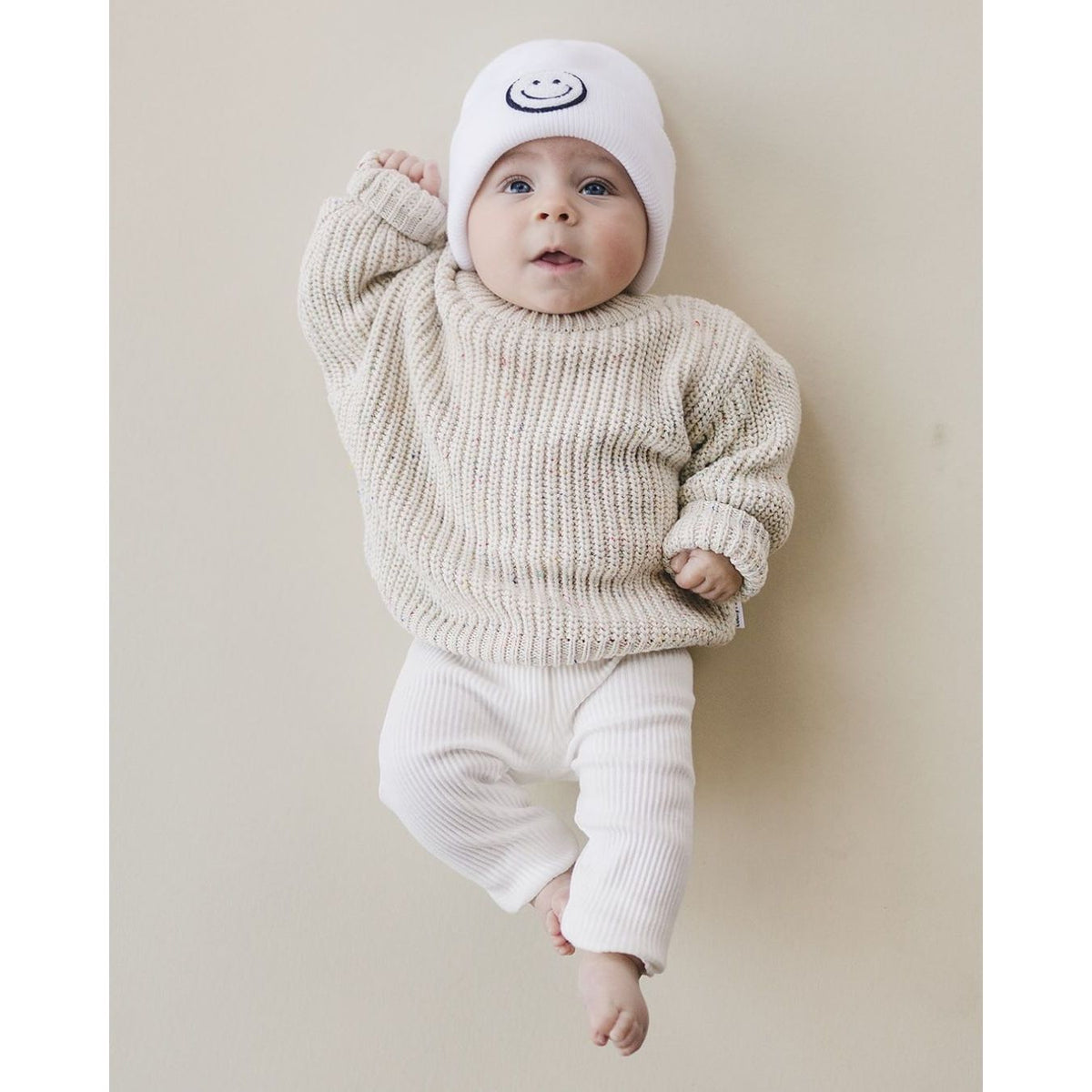 Smiley Beanie | White