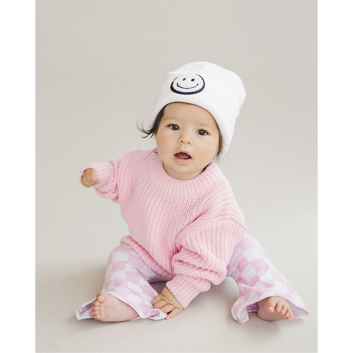 Smiley Beanie | White