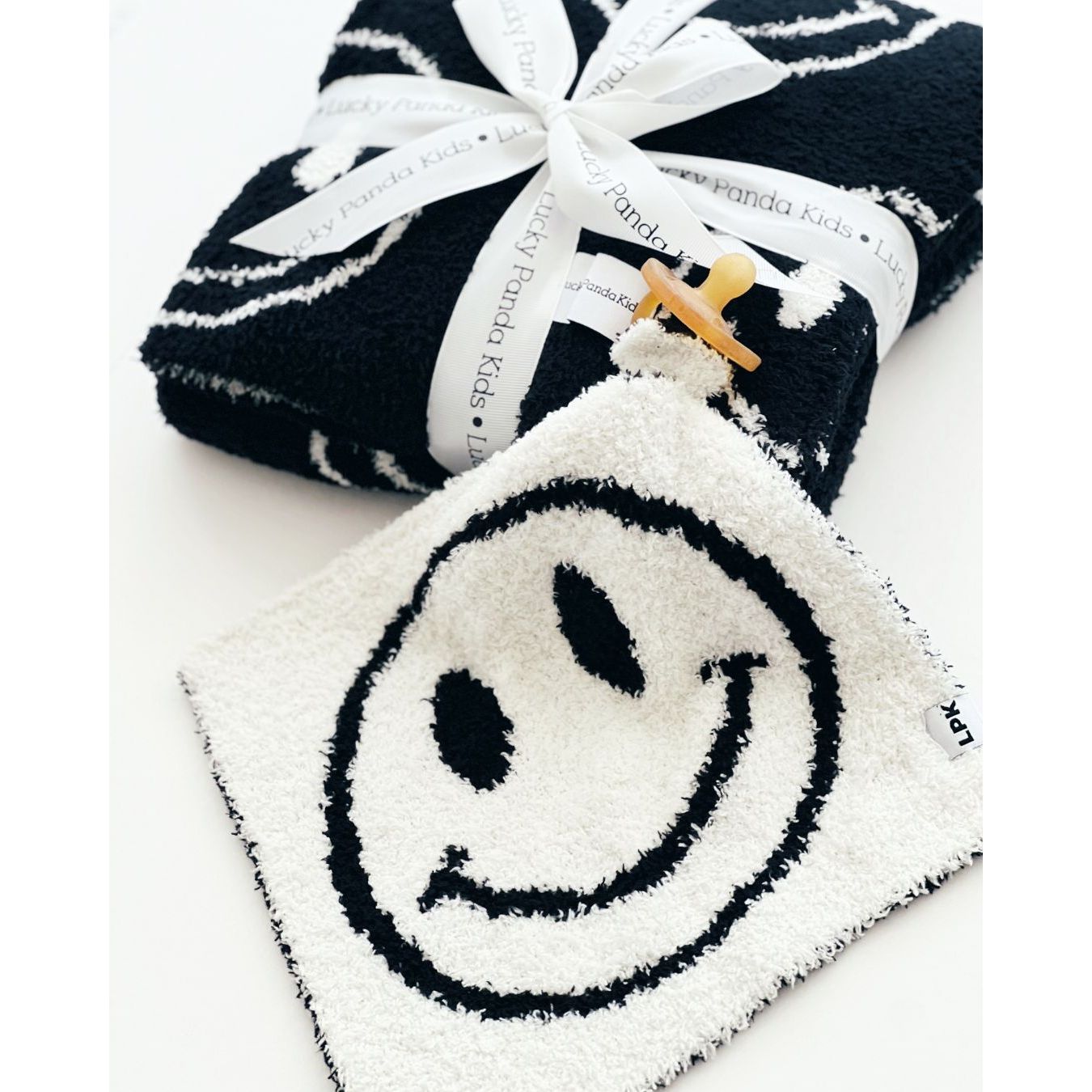 Smiley Plush Lovey | Black