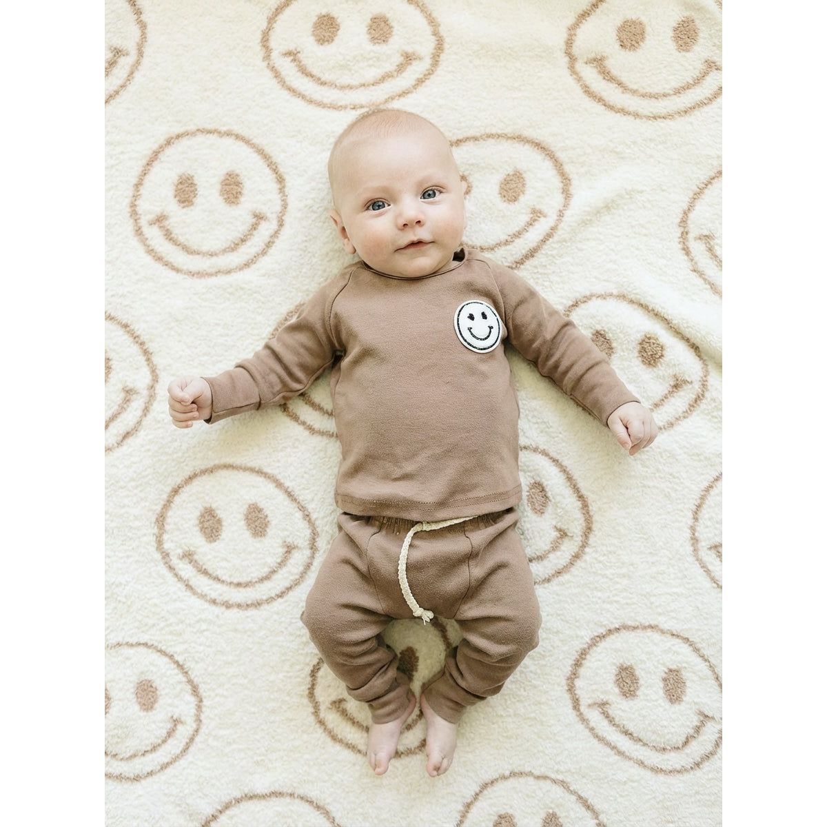 Smiley Plush Lovey | Latte