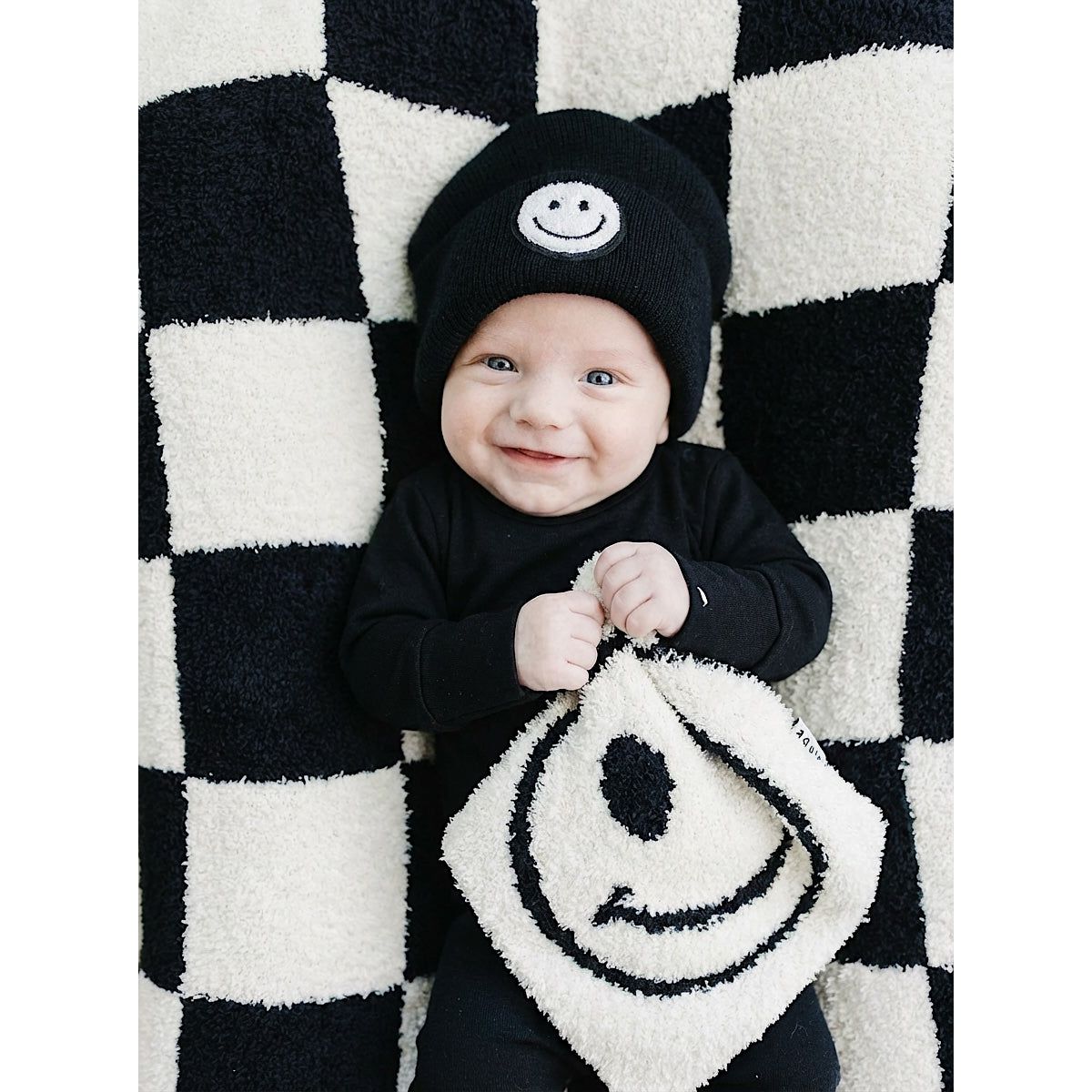 Smiley Plush Lovey | Black
