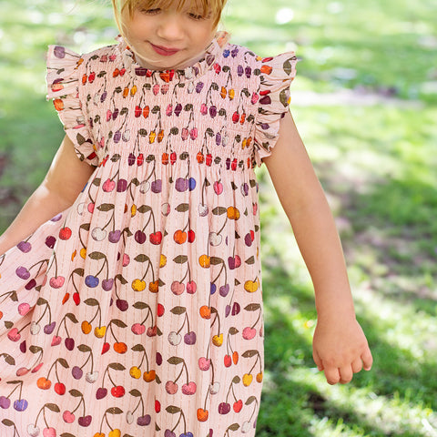 girls stevie dress | cloud pink cherry