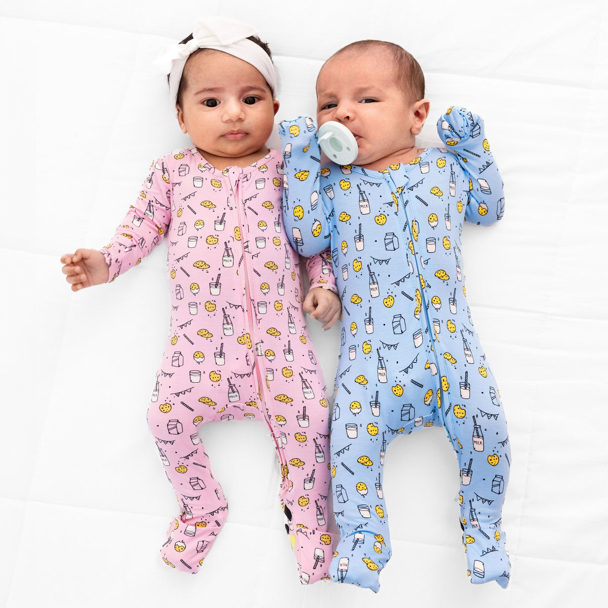 Milk &amp; Cookies Pink Bamboo Convertible Footie
