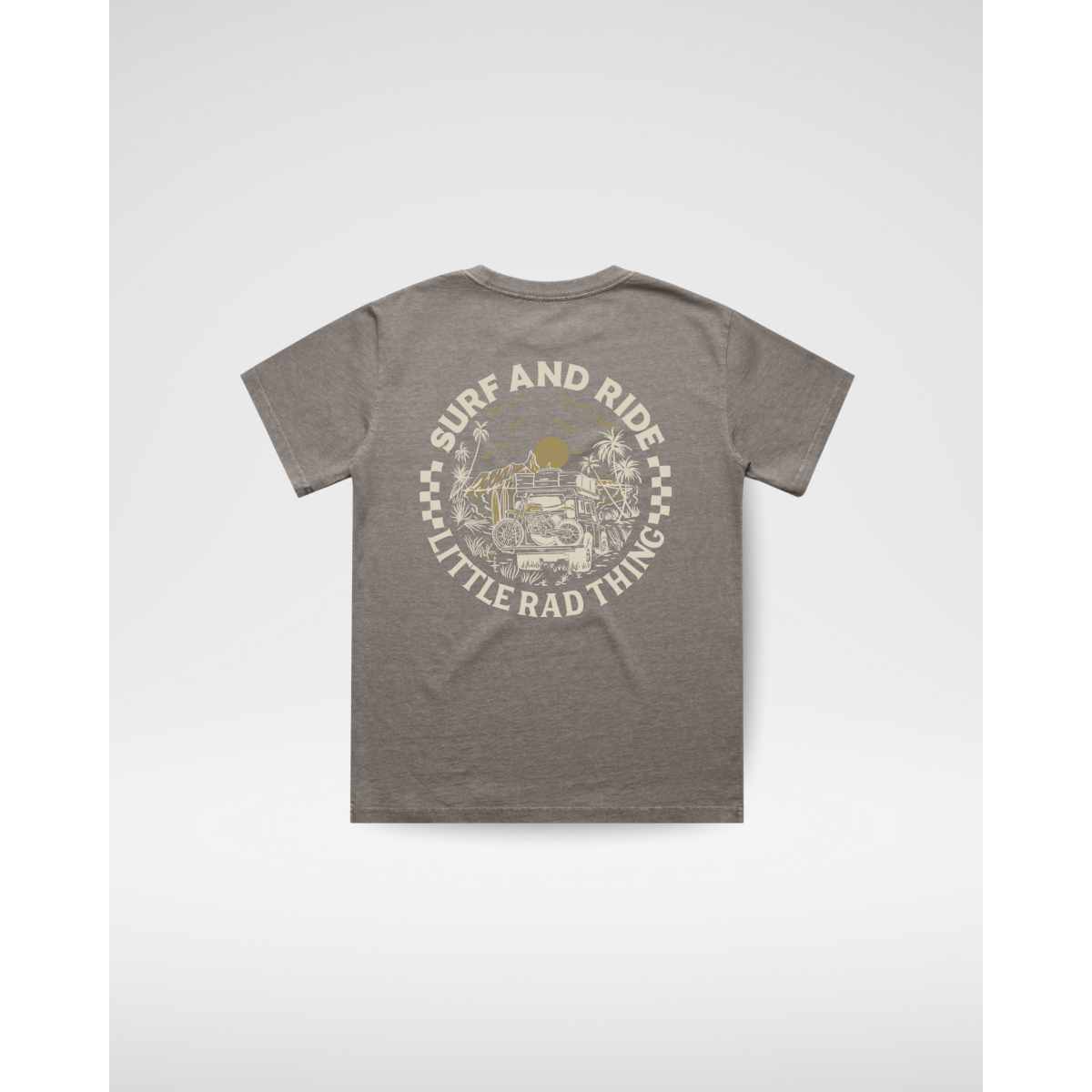 SURF N RIDE TEE - FADED GRAY
