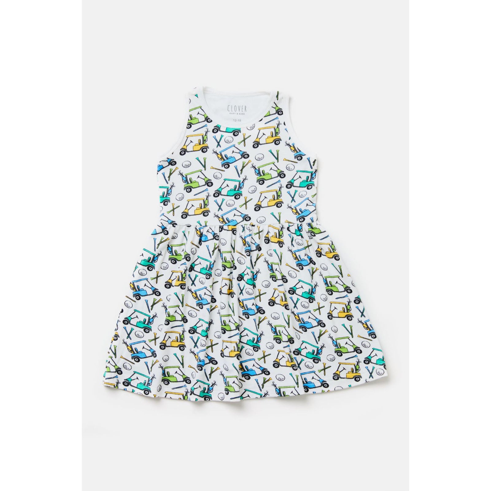 Stretchy Sleeveless Twirl Dress - Golf