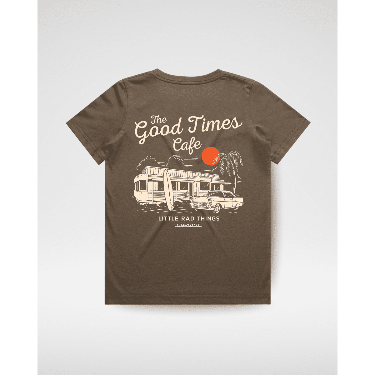 THE GOOD TIMES CAFE TEE - BROWN