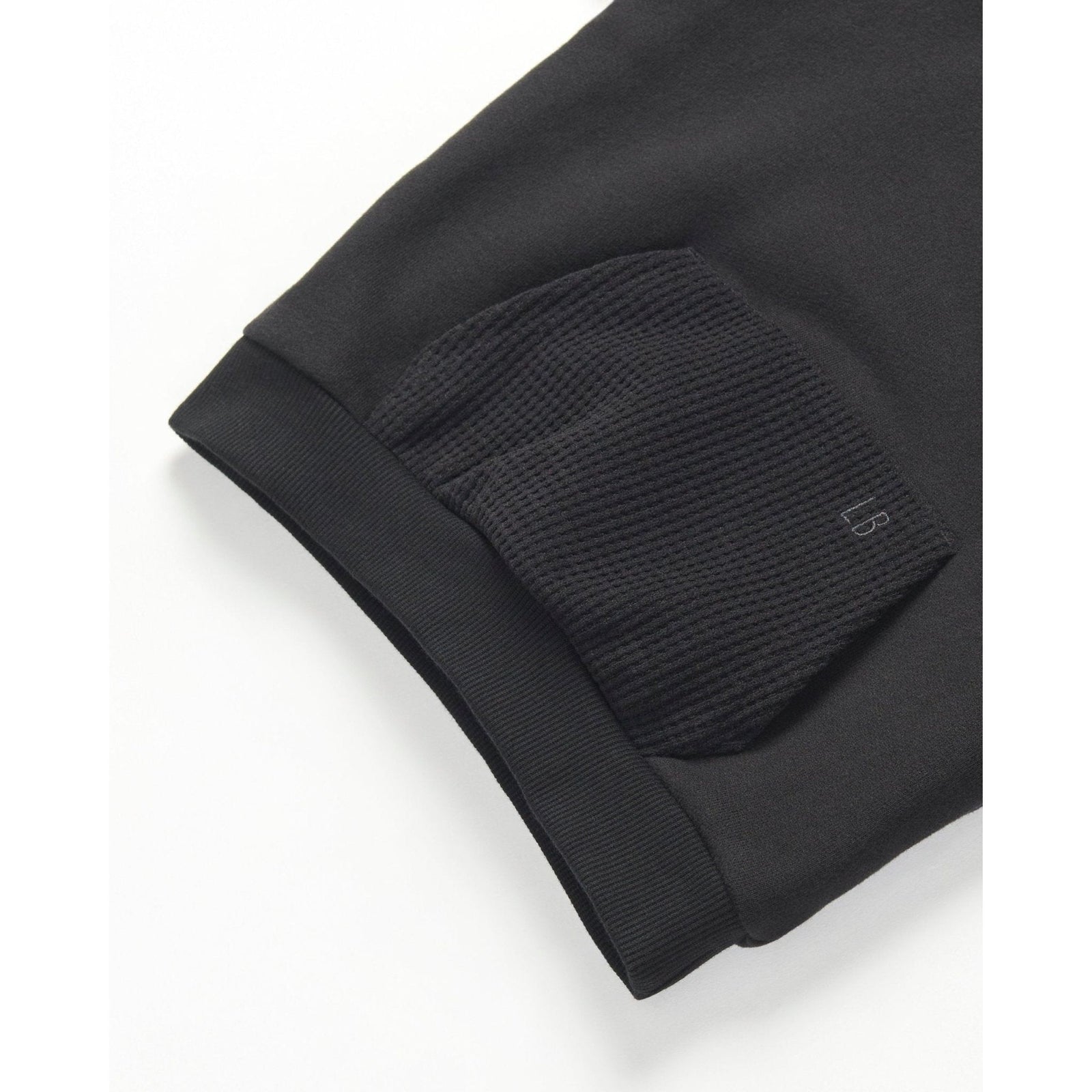 Waffle Hybrid Crewneck - Black