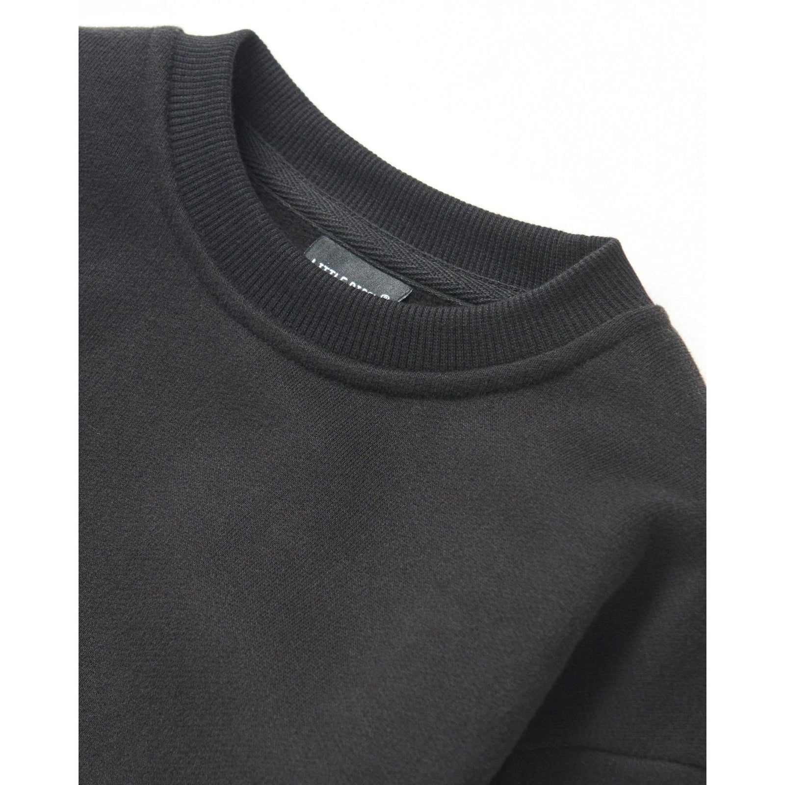Waffle Hybrid Crewneck - Black